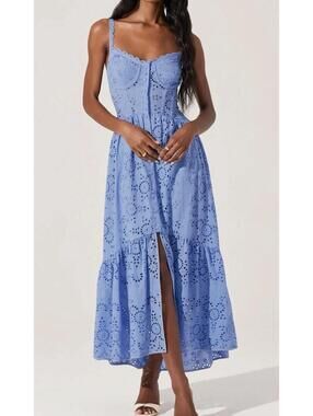 ASTR The label Yamila Dress Blue New Small Revolve 198